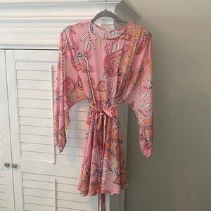 Elegant Pink Paisley Dress